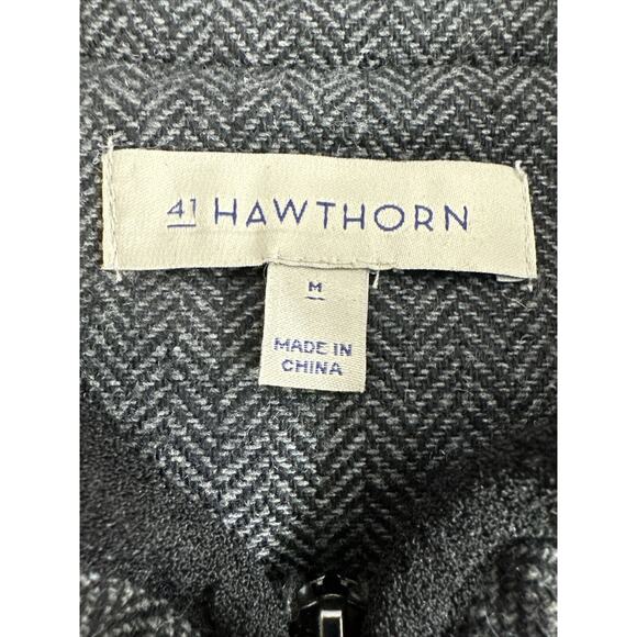 41 Hawthorn Womens Medium Vest Woven Quilted Zip Gray Pockets Sleeveless - Picture 6 of 9